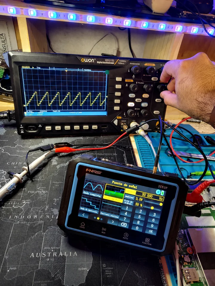 Instrumental de diagnóstico midiendo señales electrónicas